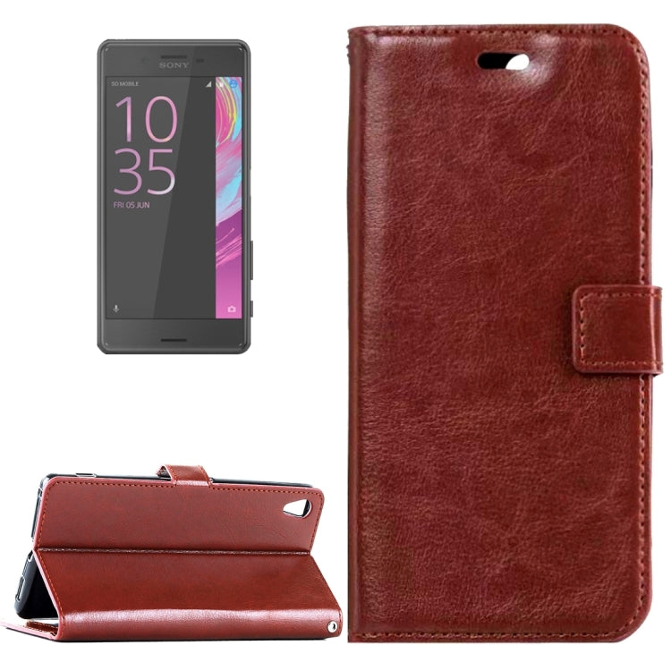 For Sony Xperia XA Crazy Horse Texture Horizontal Flip Leather Case with Magnetic Buckle & Holder & Card Slots & Wallet & Photo Frame