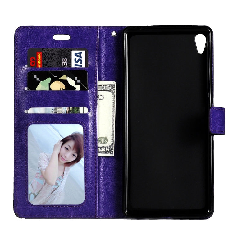 For Sony Xperia X Performance Crazy Horse Texture Horizontal Flip Leather Case with Magnetic Buckle & Holder & Card Slots & Wallet & Photo Frame
