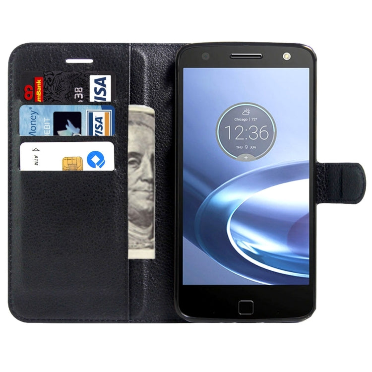 For Motorola Moto Z Play Litchi Texture Horizontal Flip Leather Case with Magnetic Buckle & Holder & Card Slots & Wallet