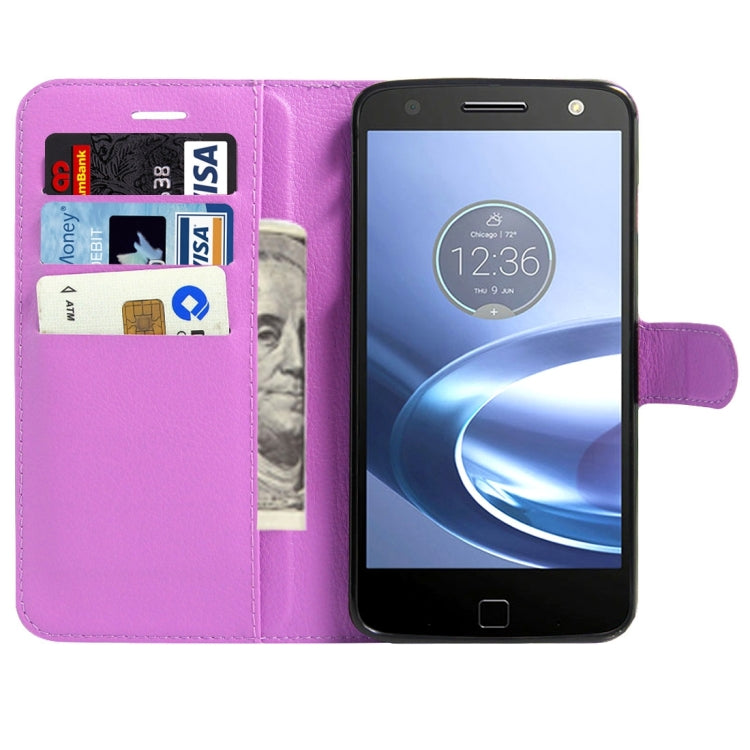 For Motorola Moto Z Play Litchi Texture Horizontal Flip Leather Case with Magnetic Buckle & Holder & Card Slots & Wallet