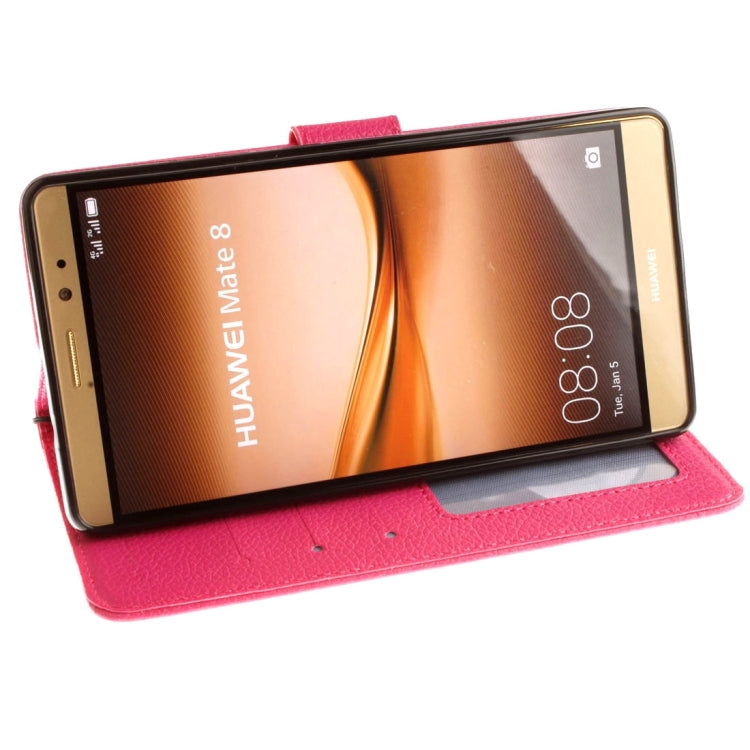 For Huawei  Mate 8 Litchi Texture Horizontal Flip Leather Case with Magnetic Buckle & Holder & Card Slots & Wallet & Photo Frame & Lanyard