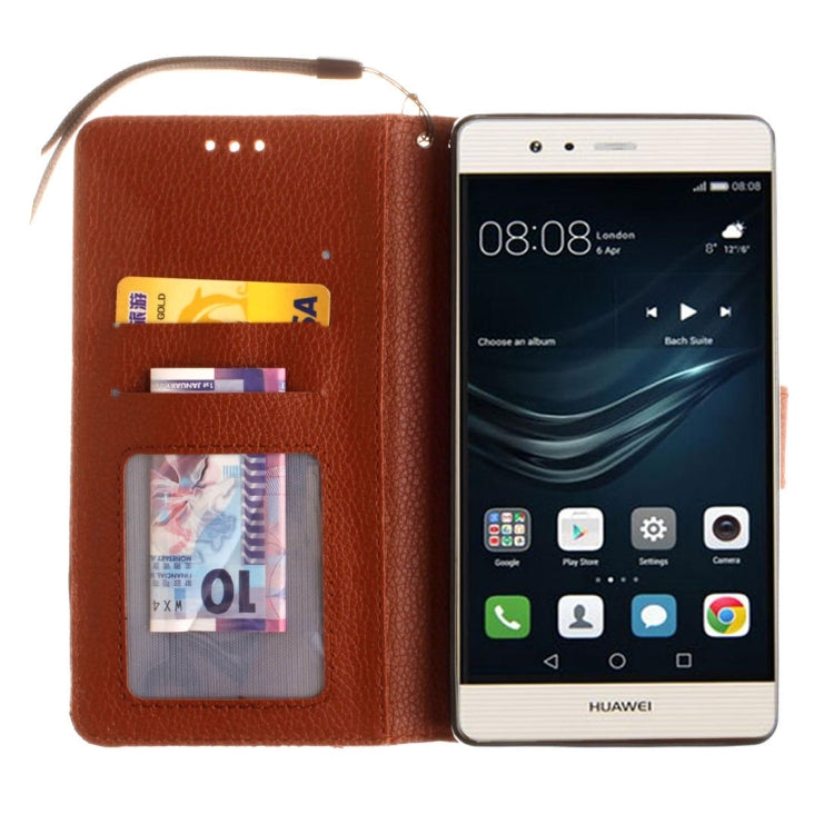 For Huawei  P9 Lite Litchi Texture Horizontal Flip Leather Case with Magnetic Buckle & Holder & Card Slots & Wallet & Photo Frame & Lanyard