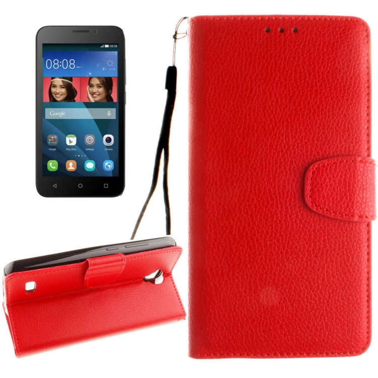 For Huawei  Y5 / Y560 Litchi Texture Horizontal Flip Leather Case with Magnetic Buckle & Holder & Card Slots & Wallet & Photo Frame & Lanyard