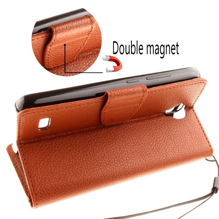 For Huawei  Y5 / Y560 Litchi Texture Horizontal Flip Leather Case with Magnetic Buckle & Holder & Card Slots & Wallet & Photo Frame & Lanyard