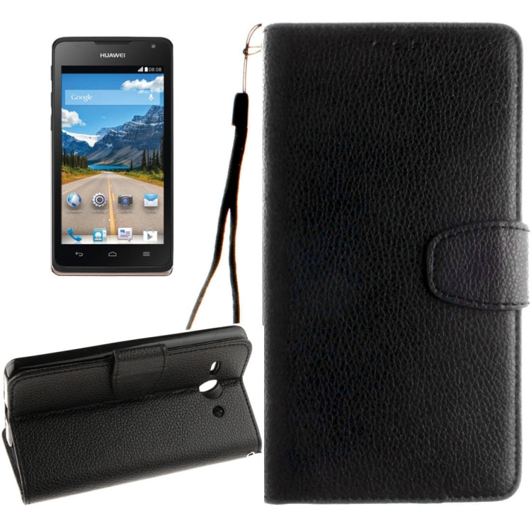 For Huawei  Ascend Y530 Litchi Texture Horizontal Flip Leather Case with Magnetic Buckle & Holder & Card Slots & Wallet & Photo Frame & Lanyard