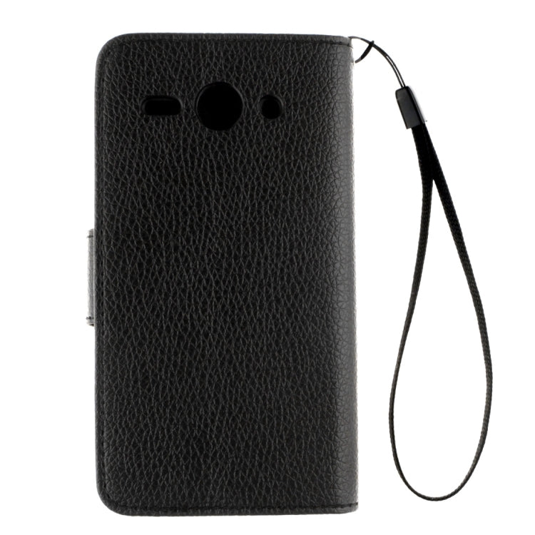 For Huawei  Ascend Y530 Litchi Texture Horizontal Flip Leather Case with Magnetic Buckle & Holder & Card Slots & Wallet & Photo Frame & Lanyard