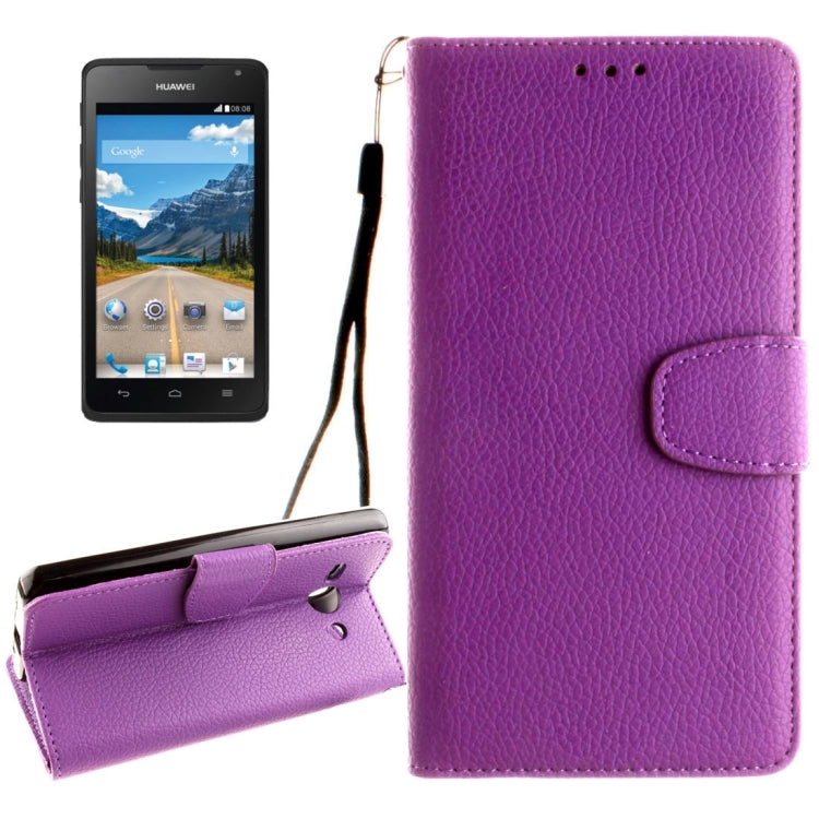 For Huawei  Ascend Y530 Litchi Texture Horizontal Flip Leather Case with Magnetic Buckle & Holder & Card Slots & Wallet & Photo Frame & Lanyard