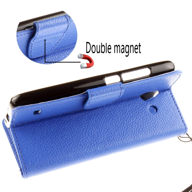 For Huawei  Ascend Y550 Litchi Texture Horizontal Flip Leather Case with Magnetic Buckle & Holder & Card Slots & Wallet & Photo Frame & Lanyard