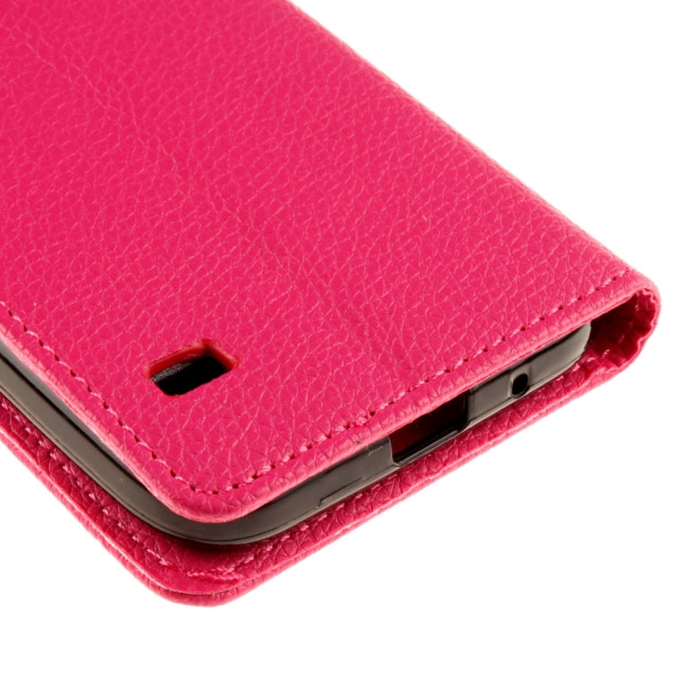 For Huawei  Ascend Y550 Litchi Texture Horizontal Flip Leather Case with Magnetic Buckle & Holder & Card Slots & Wallet & Photo Frame & Lanyard