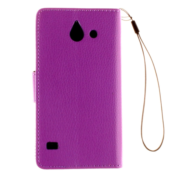 For Huawei  Ascend Y550 Litchi Texture Horizontal Flip Leather Case with Magnetic Buckle & Holder & Card Slots & Wallet & Photo Frame & Lanyard