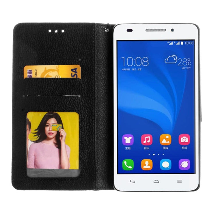 For Huawei  Honor 4A & Y6 Litchi Texture Horizontal Flip Leather Case with Magnetic Buckle & Holder & Card Slots & Wallet & Photo Frame & Lanyard
