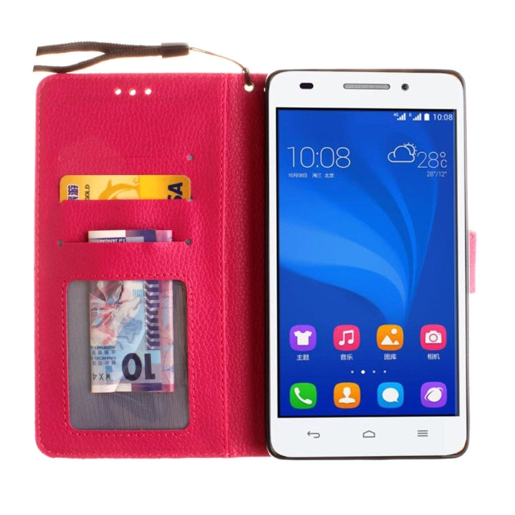 For Huawei  Honor 4A & Y6 Litchi Texture Horizontal Flip Leather Case with Magnetic Buckle & Holder & Card Slots & Wallet & Photo Frame & Lanyard