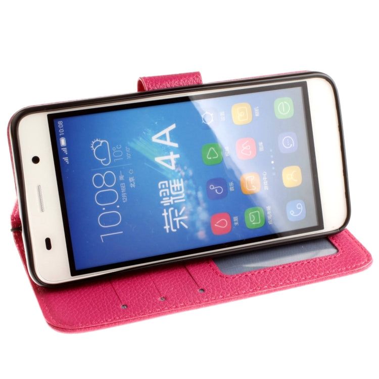 For Huawei  Honor 4A & Y6 Litchi Texture Horizontal Flip Leather Case with Magnetic Buckle & Holder & Card Slots & Wallet & Photo Frame & Lanyard