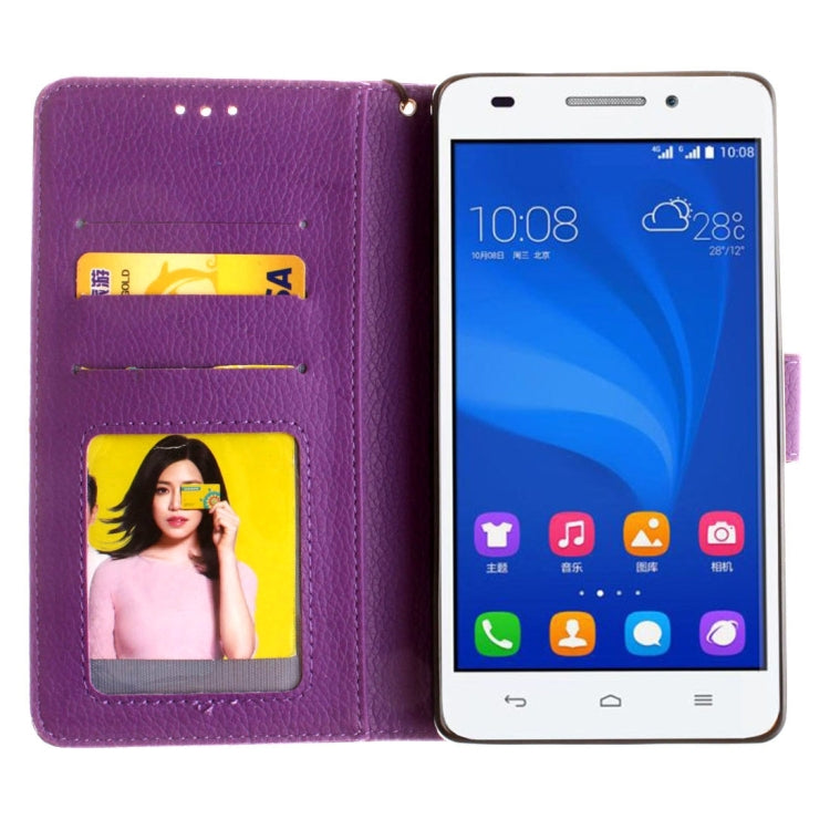 For Huawei  Honor 4A & Y6 Litchi Texture Horizontal Flip Leather Case with Magnetic Buckle & Holder & Card Slots & Wallet & Photo Frame & Lanyard