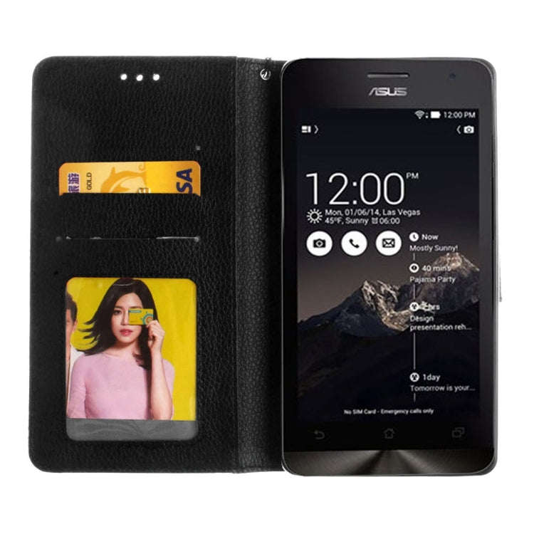 For ASUS ZenFone 5 Litchi Texture Horizontal Flip Leather Case with Magnetic Buckle & Holder & Card Slots & Wallet & Photo Frame & Lanyard