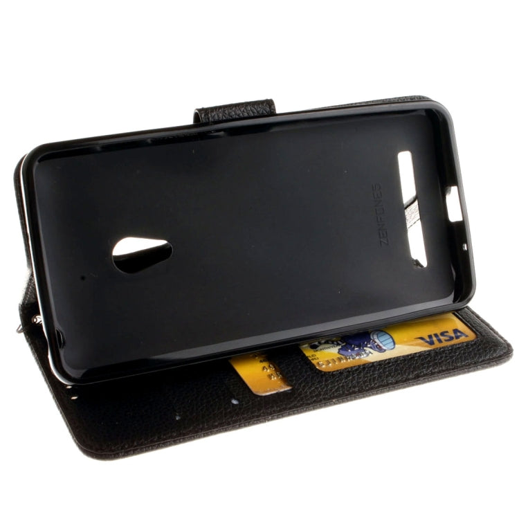 For ASUS ZenFone 5 Litchi Texture Horizontal Flip Leather Case with Magnetic Buckle & Holder & Card Slots & Wallet & Photo Frame & Lanyard