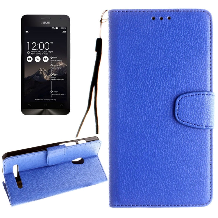 For ASUS ZenFone 5 Litchi Texture Horizontal Flip Leather Case with Magnetic Buckle & Holder & Card Slots & Wallet & Photo Frame & Lanyard