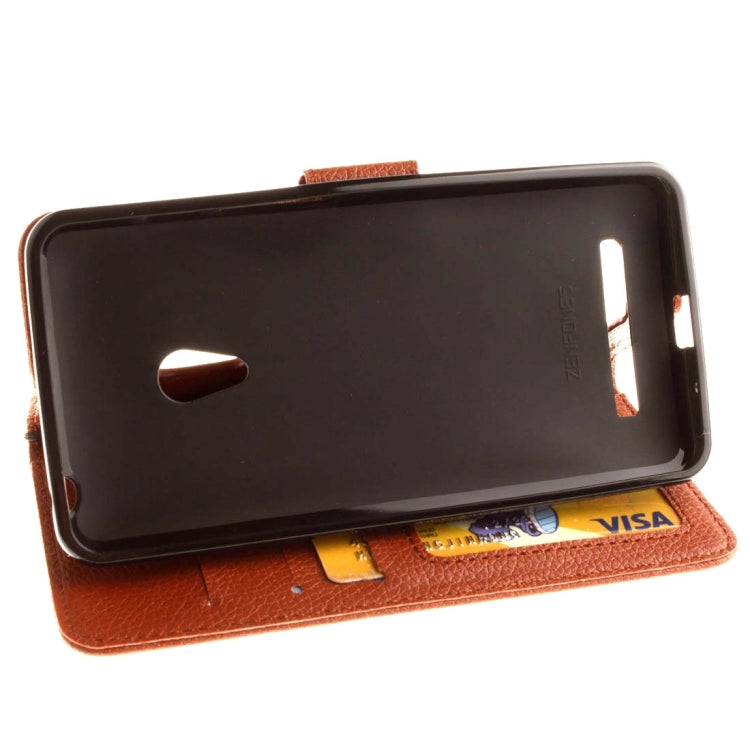 For ASUS ZenFone 5 Litchi Texture Horizontal Flip Leather Case with Magnetic Buckle & Holder & Card Slots & Wallet & Photo Frame & Lanyard