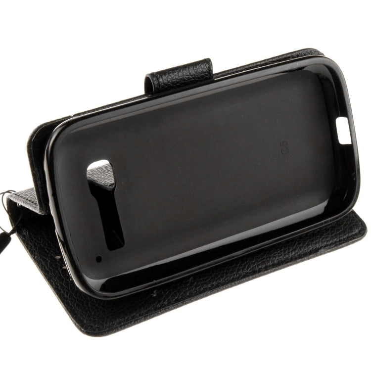 For Alcatel One Touch Pop C5 Litchi Texture Horizontal Flip Leather Case with Magnetic Buckle & Holder & Card Slots & Wallet & Photo Frame & Lanyard