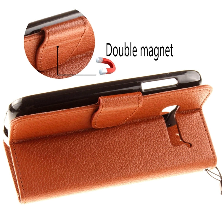 For Alcatel One Touch Pop C5 Litchi Texture Horizontal Flip Leather Case with Magnetic Buckle & Holder & Card Slots & Wallet & Photo Frame & Lanyard