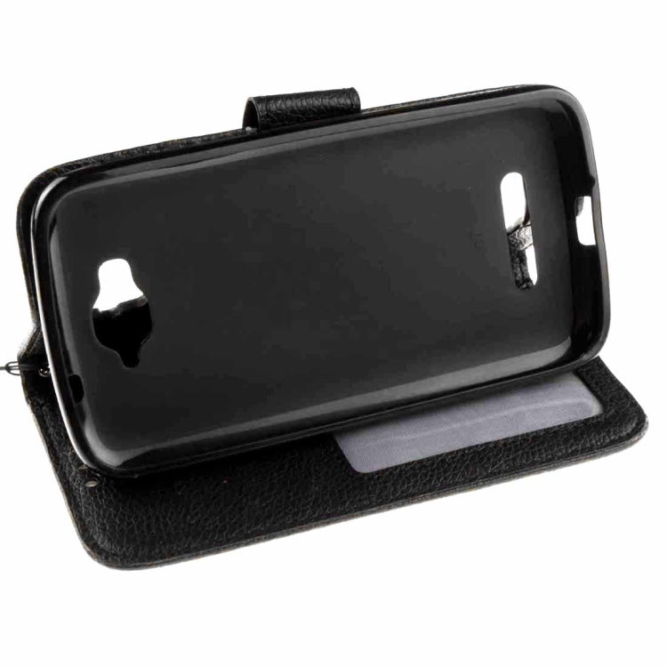 For Alcatel One Touch Pop C7 Litchi Texture Horizontal Flip Leather Case with Magnetic Buckle & Holder & Card Slots & Wallet & Photo Frame & Lanyard