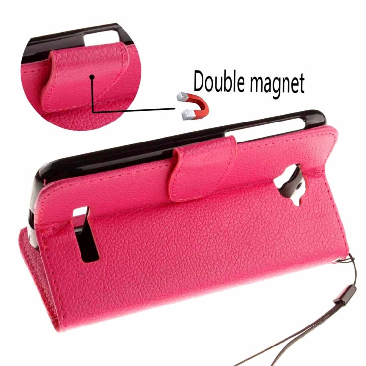 For Alcatel One Touch Pop C7 Litchi Texture Horizontal Flip Leather Case with Magnetic Buckle & Holder & Card Slots & Wallet & Photo Frame & Lanyard