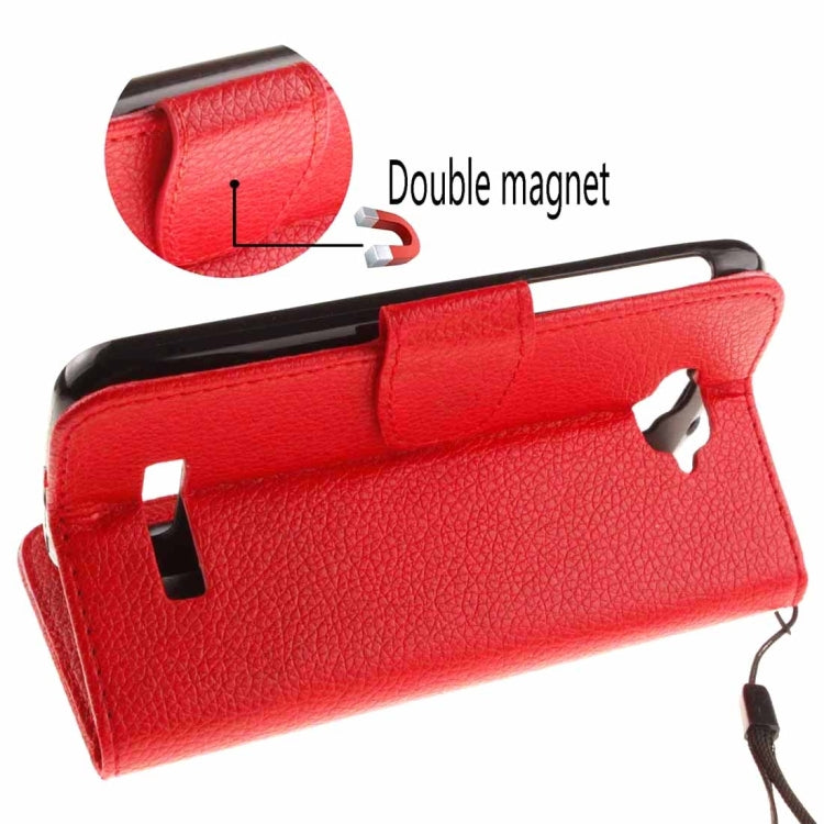 For Alcatel One Touch Pop C7 Litchi Texture Horizontal Flip Leather Case with Magnetic Buckle & Holder & Card Slots & Wallet & Photo Frame & Lanyard