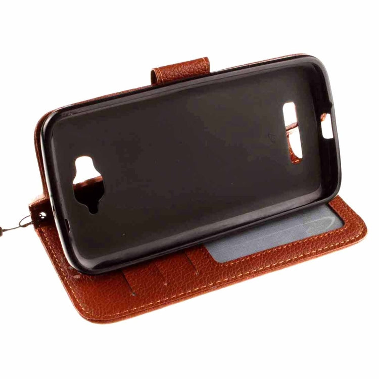 For Alcatel One Touch Pop C7 Litchi Texture Horizontal Flip Leather Case with Magnetic Buckle & Holder & Card Slots & Wallet & Photo Frame & Lanyard