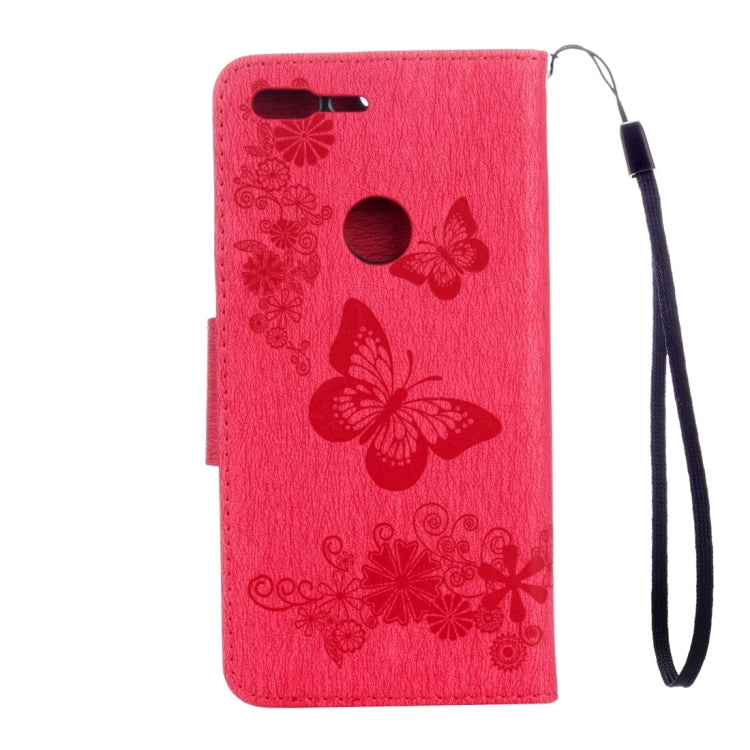 For Google Pixel XL Butterflies Embossing Horizontal Flip Leather Case with Holder & Card Slots & Wallet & Lanyard