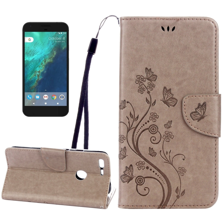 For Google Pixel Butterflies Love Flowers Embossing Horizontal Flip Leather Case with Holder & Card Slots & Wallet & Lanyard