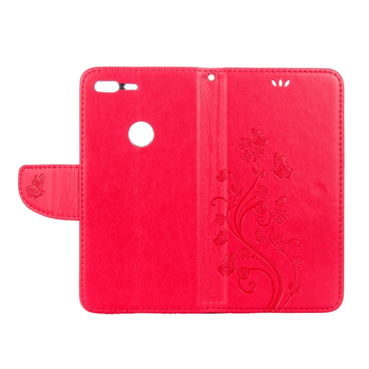For Google Pixel XL Butterflies Love Flowers Embossing Horizontal Flip Leather Case with Holder & Card Slots & Wallet & Lanyard