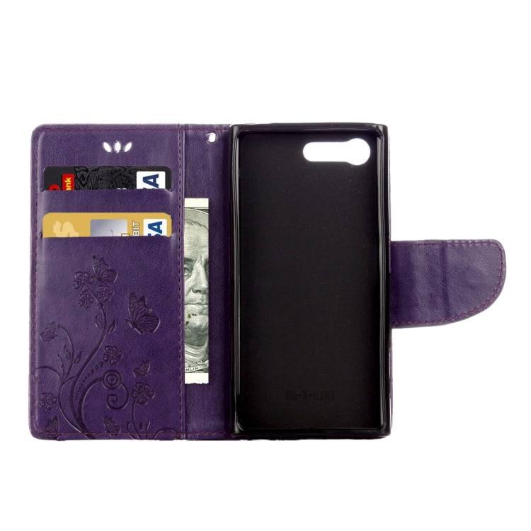 For Sony Xperia X Compact Butterflies Love Flowers Embossing Horizontal Flip Leather Case with Holder & Card Slots & Wallet & Lanyard