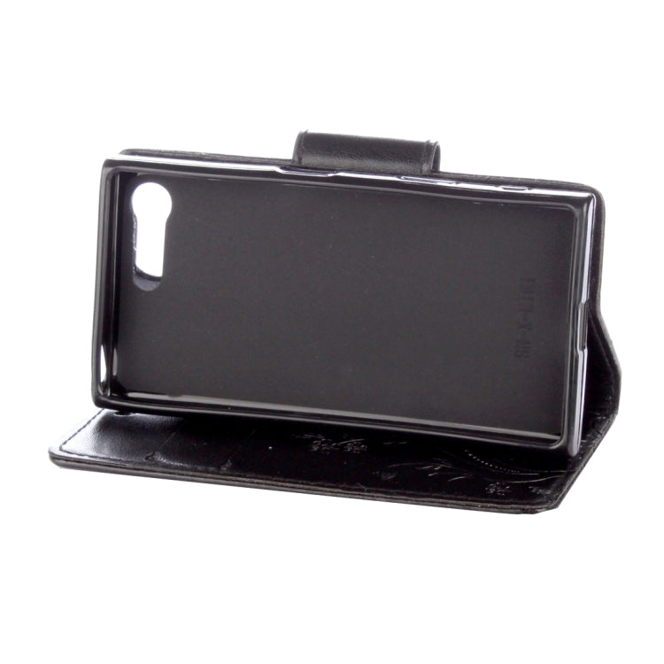 For Sony Xperia X Compact Butterflies Love Flowers Embossing Horizontal Flip Leather Case with Holder & Card Slots & Wallet & Lanyard