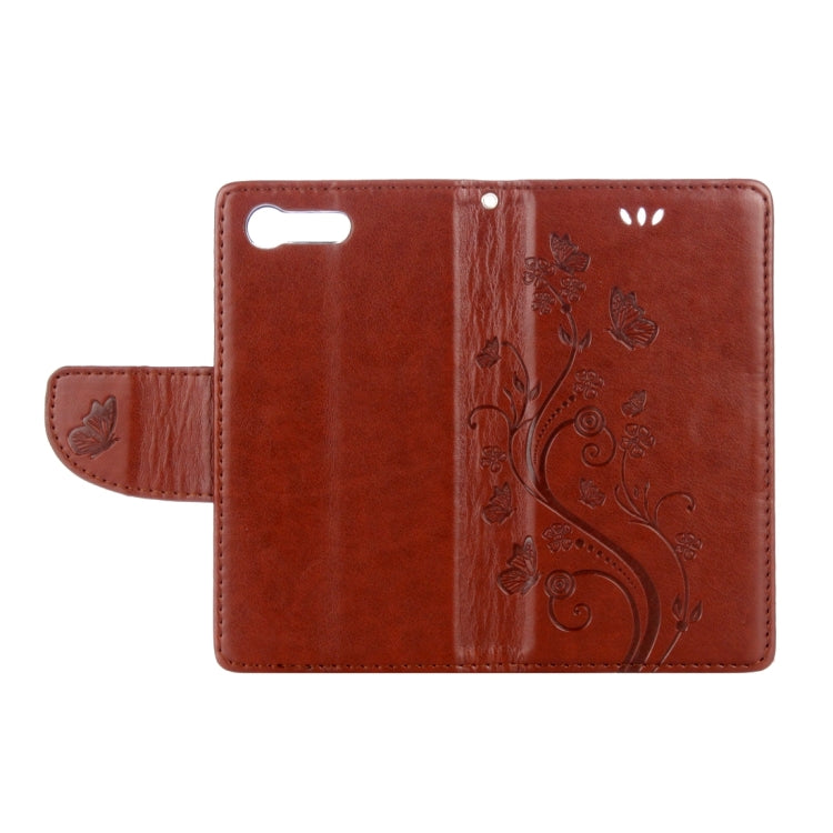 For Sony Xperia X Compact Butterflies Love Flowers Embossing Horizontal Flip Leather Case with Holder & Card Slots & Wallet & Lanyard