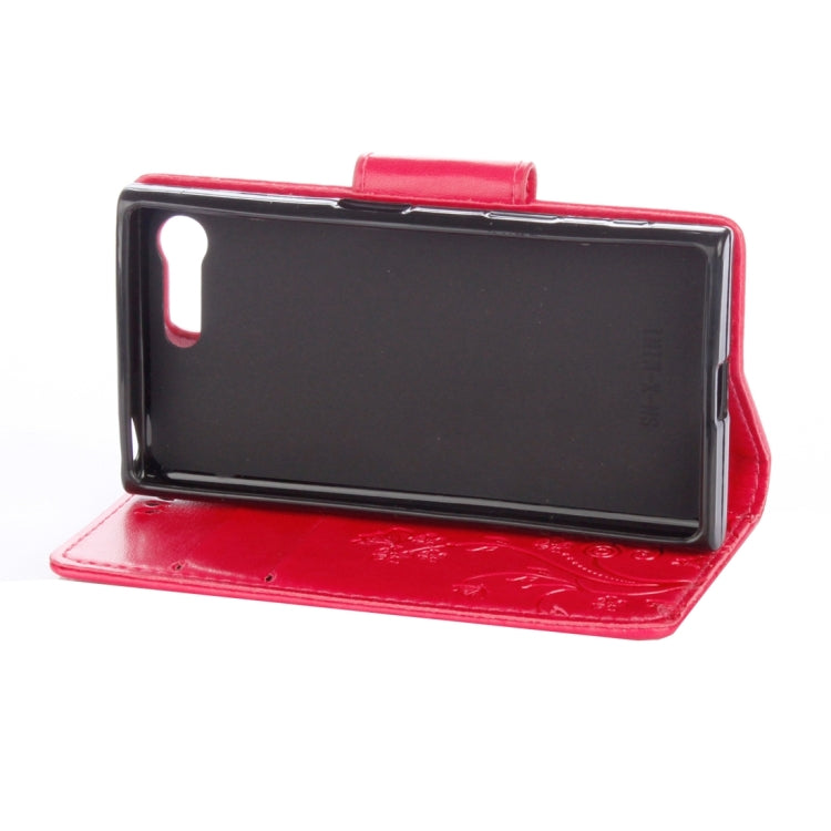 For Sony Xperia X Compact Butterflies Love Flowers Embossing Horizontal Flip Leather Case with Holder & Card Slots & Wallet & Lanyard