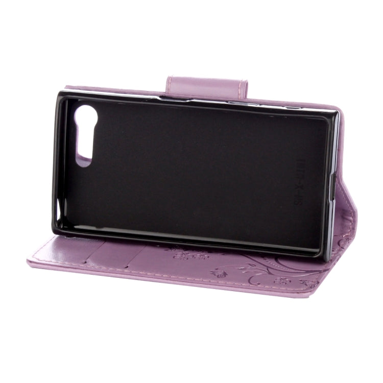 For Sony Xperia X Compact Butterflies Love Flowers Embossing Horizontal Flip Leather Case with Holder & Card Slots & Wallet & Lanyard