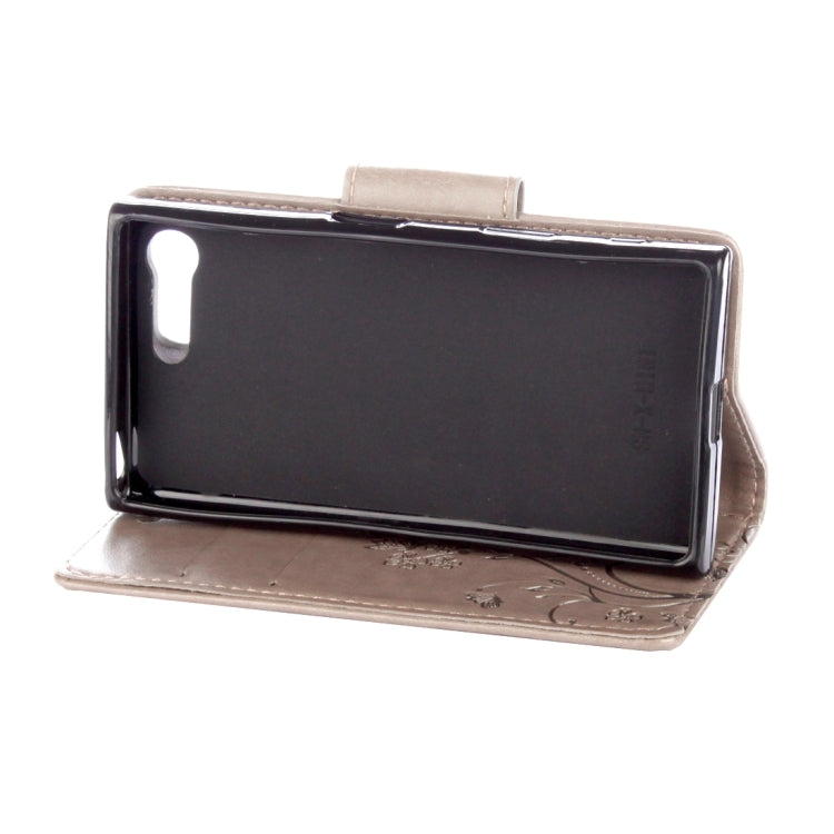 For Sony Xperia X Compact Butterflies Love Flowers Embossing Horizontal Flip Leather Case with Holder & Card Slots & Wallet & Lanyard