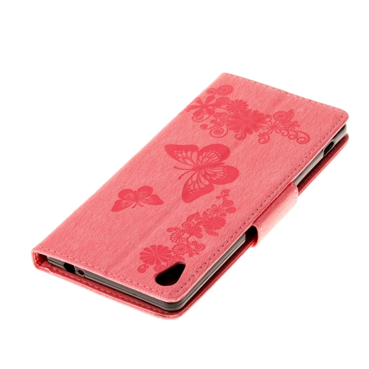 For Sony Xperia XA Ultra Butterflies Embossing Horizontal Flip Leather Case with Holder & Card Slots & Wallet & Lanyard