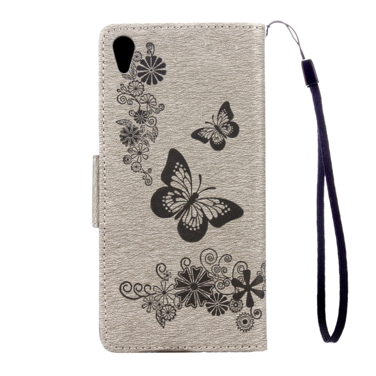 For Sony Xperia XA Ultra Butterflies Embossing Horizontal Flip Leather Case with Holder & Card Slots & Wallet & Lanyard