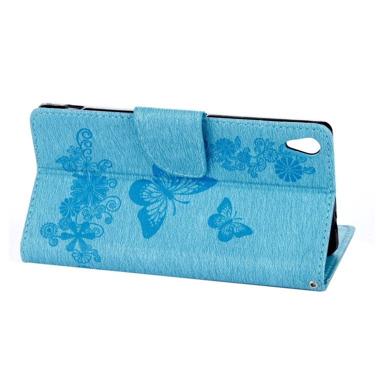 For Sony Xperia XA Ultra Butterflies Embossing Horizontal Flip Leather Case with Holder & Card Slots & Wallet & Lanyard