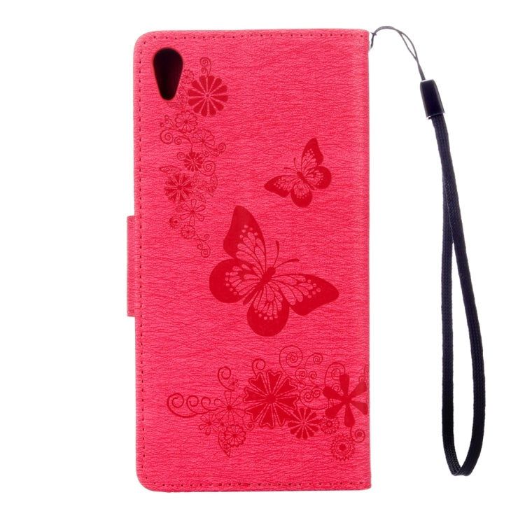For Sony Xperia XA Ultra Butterflies Embossing Horizontal Flip Leather Case with Holder & Card Slots & Wallet & Lanyard