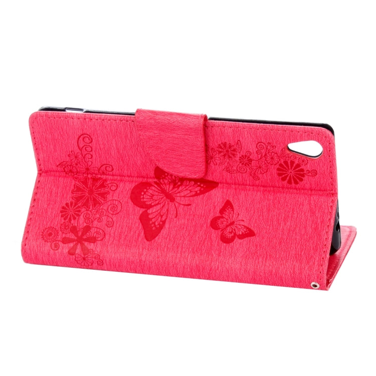 For Sony Xperia XA Ultra Butterflies Embossing Horizontal Flip Leather Case with Holder & Card Slots & Wallet & Lanyard