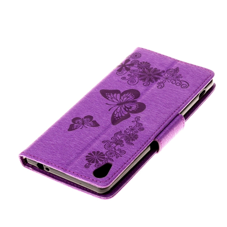 For Sony Xperia XA Ultra Butterflies Embossing Horizontal Flip Leather Case with Holder & Card Slots & Wallet & Lanyard