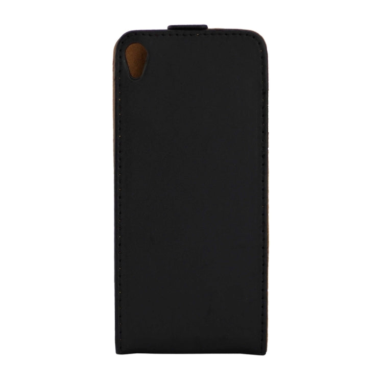 For Sony Xperia E5 Khaki Lining Vertical Flip Leather Case (Black)