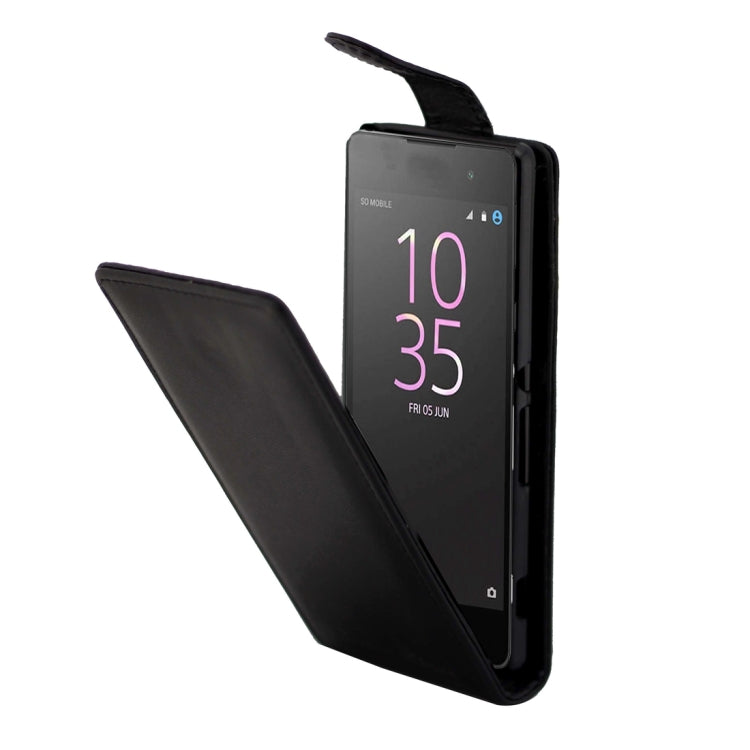 For Sony Xperia E5 Ordinary Texture Vertical Flip Leather Case (Black)