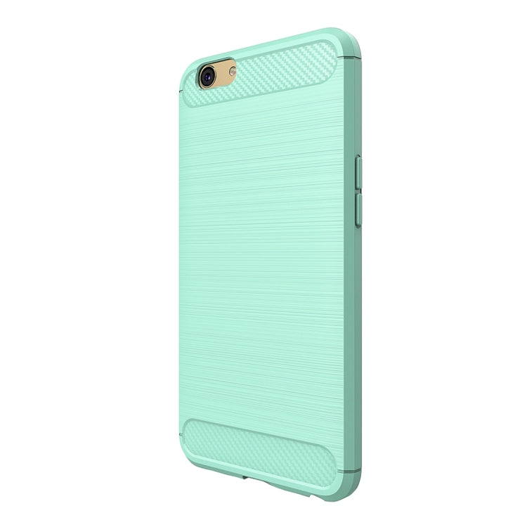 For OPPO A59 Brushed Carbon Fiber Texture Shockproof TPU Protective Cover Case