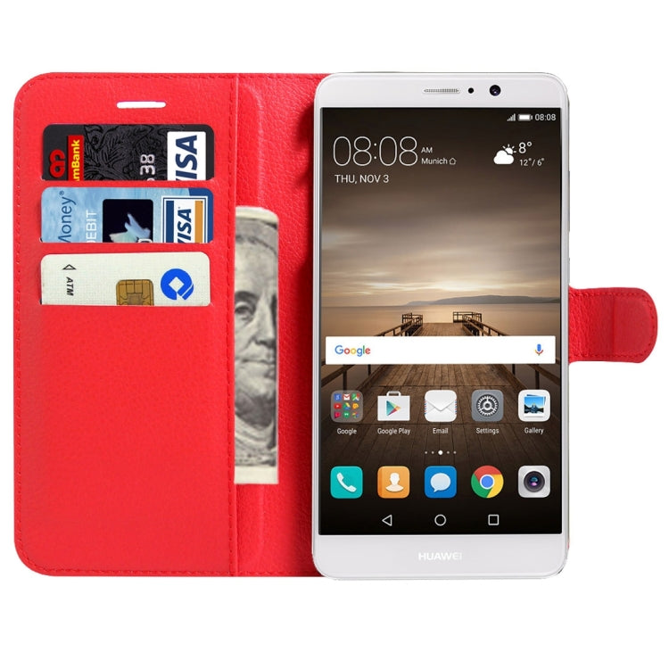 For Huawei  Mate 9 Litchi Texture Horizontal Flip Leather Case with Magnetic Buckle & Holder & Card Slots & Wallet