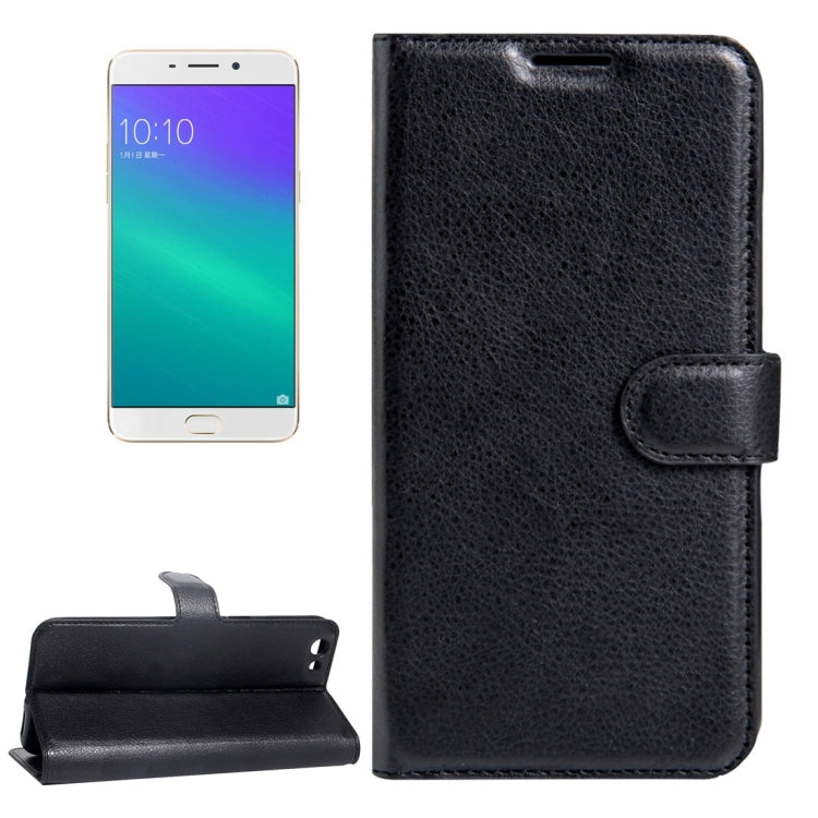For OPPO  R9s Litchi Texture Horizontal Flip Leather Case with Magnetic Buckle & Holder & Card Slots & Wallet
