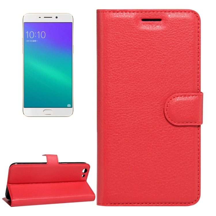 For OPPO  R9s Litchi Texture Horizontal Flip Leather Case with Magnetic Buckle & Holder & Card Slots & Wallet