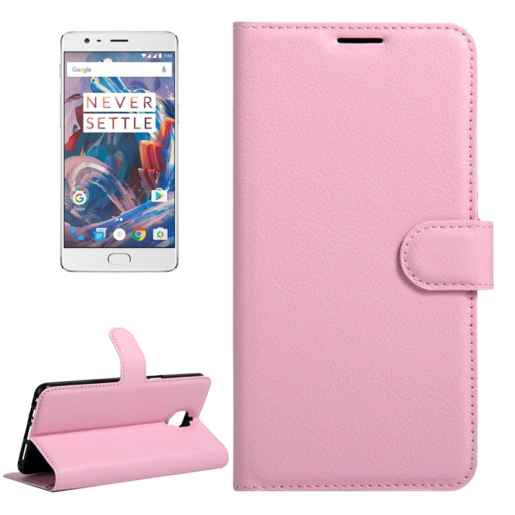 For OnePlus  3 & 3T Litchi Texture Horizontal Flip Leather Case with Magnetic Buckle & Holder & Card Slots & Wallet